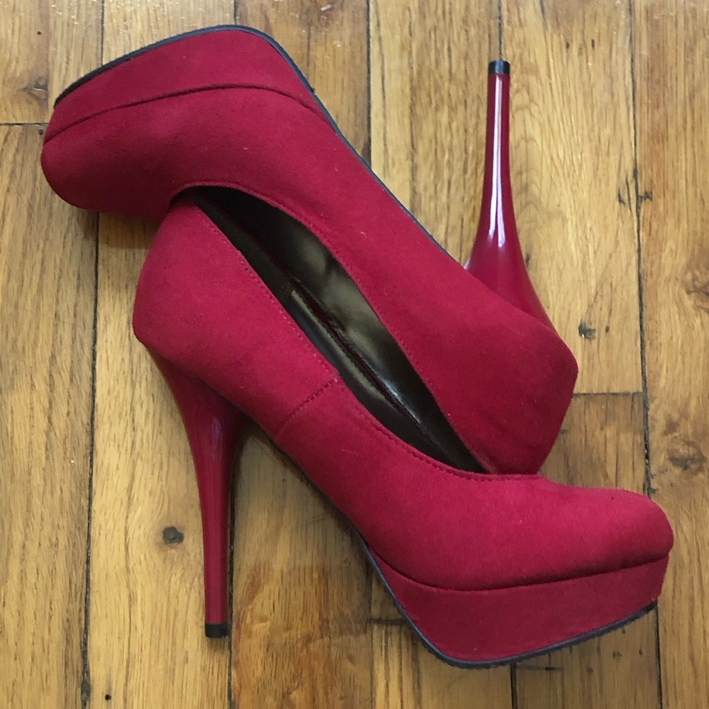 Red Platform Heels